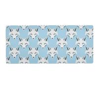 Kutsu White Fox Extended Gaming Mouse Pad, Large Mousepad with Non-Slip Rubber Base, Mouse Mat Desk Pad with Stitched Edges for Work Office Home, 31.5 x 15.7 in