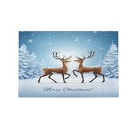 Kutsu Winter Reindeer 1000 Pieces Jigsaw Puzzle for Kids Teens Adults Family