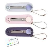 Kutsuwa HiLiNE Portable Scissors 3-Color Set (Blade Length 1.9 cm (3/4 inchs) SS121MT,SS121PU,SS121NB)