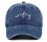 KUTXA Wifey|Mr.|Mrs.|Hubby Baseball Hat Cap for Women&Man, Bride|Wedding|Party| Honeymoon| Adjustable Dad Hat, Navy Blue, One size