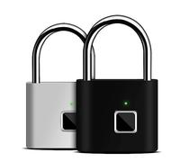 KUTYU FM-570 Intelligent Biometric Smart Waterproof Fingerprint Keyless Anti-Theft Security Padlock, Silver