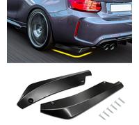 Kutyun 2PCS Car Rear Bumper Guard Diffuser Splitter, Rear Bumper Lip Body Kit With Bolts, Universal Anti Scratch Wrap Angle Protector for Side Fender Skirt Lip (Brilliant black)