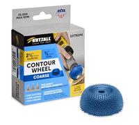 Kutzall Extreme Contour Wheels 2-1⁄2" (63.5mm) Dia. 3⁄8" (9.5mm) Bore, Coarse - Tungsten Carbide Coating. Wood Carving Die Grinder Tool for use with Ingersoll, DeWalt, Bosch Tools CW212X90