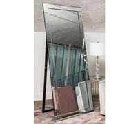 kutztown bevelled edge floor standing mirror with black stand