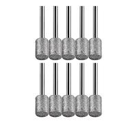 Kuuddker 10 Pcs Diamond Burr Stone Carving Grinding Set Carbide Burr Set 8mm for Stone Rocks Glass Ceramics for -Rotary Tools