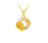 KUUFUUT 12 Flower Deities Pendant Necklace for Women 925 Sterling Silver Gold Plated Pendant Birth Month Sign Guardian Necklace for Women Girls Birthday Gifts May Pomegranate Blossom