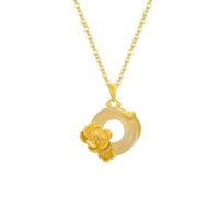 KUUFUUT 12 Flower Deities Pendant Necklace for Women 925 Sterling Silver Gold Plated Pendant Birth Month Sign Guardian Necklace for Women Girls Birthday Gifts March Magnolia Flowers