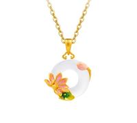 KUUFUUT 925 Sterling Silver Handmade Enamel Flower Pendant for Women Twelve Flower Deities Guardian Necklace Jewellery Birthday Gifts for Women Girls June Lotus