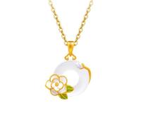 KUUFUUT 925 Sterling Silver Handmade Enamel Flower Pendant for Women Twelve Flower Deities Guardian Necklace Jewellery Birthday Gifts for Women Girls November Camellia