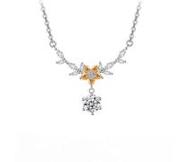 KUUFUUT Flower Necklace Pendant for Women, 925 Sterling Silver Necklace Twelve Flower Deities Pendant Inlaid Zircon Women's Girl'S Jewelry Birthday Gifts November Camellia