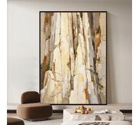 KUUFUUT Hand Painted Abstract Rocky Cliff Landscape Wall Art Oil Painting on Canvas Wall Decorative Contemporary Art Artwork for Living Room Office Corridor 120X180Cm（47X71Inch