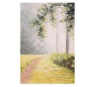 KUUFUUT Large Hand-Painted Nature Landscape Wall Art Forest Path Under The Sun Canvas Oil Painting Modern Aesthetic Wall Decor Artwork for Living Room Bedroom Decor 40X60Cm(16X24 Inch