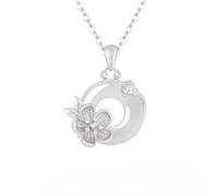 KUUFUUT Silver Necklaces for Women, S925 Sterling Silver Flower Inlaid White Rchalcedony Necklace Charm Twelve Flower Deities Pendant Jewellery Birthday Gifts February Apricot Blossom