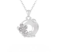 KUUFUUT Silver Necklaces for Women, S925 Sterling Silver Flower Inlaid White Rchalcedony Necklace Charm Twelve Flower Deities Pendant Jewellery Birthday Gifts January Plum Blossom