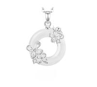 KUUFUUT Silver Necklaces for Women, S925 Sterling Silver Twelve Flower Deities Necklace Charm Pendant Chain Guardian Jewellery Birthday Gifts for Girlfriend Mom Wife August Sweet Osmanthus