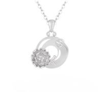 KUUFUUT Silver Pendant Necklaces for Women, 925 Sterling Silver Birthday Necklace Twelve Flower Deities Pendant for Wife, Mom, Girlfriend, Daughter, Friend - Gift Box October Carnations
