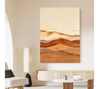 KUUFUUT Vintage Wall Art Desert Scenery Hand-Painted Wall Decor Modern Abstract Minimalist Oil Paintings on Canvas Artwork for Farmhouse Bedroom Living Room 60X80Cm (24X32Inch)