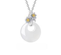 KUUFUUT Women's Necklace, 925 Sterling Silver Flower Pendant, 12 Flower Deities Collection Jewelry Luxury Craftsmanship Design for Valentine'S Day/Anniversaries/Birthdays December Narcissus