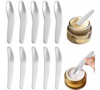 KuuGuu 10 PCS Metal Makeup Spatula Mini Cosmetic Spoon Skincare Spatula Silver Cosmetics Dig Scoop Reusable Stick Applicator Skin Care Facial Cream Mask Scoop Makeup Tools for Face Mask Cream Lotions
