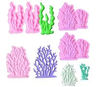 KuuGuu 5 PCS Coral Seaweed Silicone Mold,Coral Shape Fondant Molds for Chocolate, Chocolates Sea Creatures Candy Sugar Candy, Cake Decoration,Resin, Polymer Clay, Craft, Jewelry