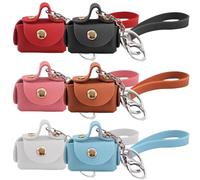 KuuGuu 6 PCS Mini Backpack Keychain Super Smalls Makeup Bag Cute Coin Wallet PU Leather Lipstick Bag Card Holder Data Cable Organizer Fashion Bag Charms Y2k Accessories for Women Girls (Style 6)