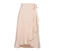 Kuukaas Wrap Skirt Women's Long Asymmetrical High Waist Midi Skirt Summer, beige, M
