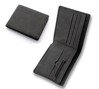 KuuKee 1 PCS Mens Leather Wallet Slim Wallet with Card Holder for Men UK Minimalist Thin，Compartments and Coin Pocket Black Wallets for Work Business or Travell, Black