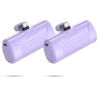 Kuulaa 2 Pack Mini Power Bank 4500mAh Ultra Compact Portable Charger USB C Small Battery Pack Compatible with iPhone 17/16 Samsung Huawei Xiaomi etc