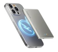 Kuulaa Magsafe Power Bank Slim 5000mAh 0.3inch Wireless Power Bank PD 20W USB C Fast Charging, Wireless Battery Pack Magnetic Portable Charger for iphone 17/16/15/14/13/12 Series, Titan