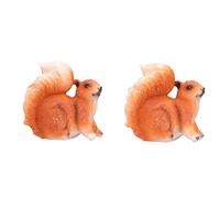 Kuuleyn 1 Pair Squirrel Resin Figurines,Sculpture Statue Animal Mode,Squirrel decor,Miniature Animals Statue Sculpture Ornament for Garden Lawn Decoration