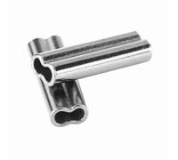 Kuuleyn 100pcs 6 Sizes Double Crimp Fishing Line Wire Leader Sleeves Copper Tube Connector (1.4mm*10mm)