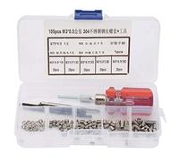 Kuuleyn 105Pcs/set Stainless Steel Wire M3 M4 M5 Wire Thread Inserts Steel Sheath Helicoil Type Screw Repair Sleeve Assortment Kit(M3*0.5)