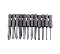 Kuuleyn 12pcs 50mm Length 1/4 Inch, Drill Bits, Hex Shank, S2 Alloy Magnetic, Cross/Phillips Screwdriver Bits, Sharpener