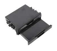 Kuuleyn 2 in 1 Car Radio Storage Box, Multi Purpose Universal 1DIN 2 Layer ABS Black Cup Holder Organizer Tray for Collecting Items Drinks Phones Cards