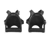 Kuuleyn 2 Pcs Durable Quality Horse Riding Stirrup, Non Slip Flexible Tread Stirrups,Safety Stirrup with Net Cover for Equestrian