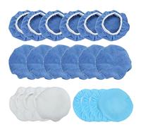Kuuleyn 20 Pieces 6in Buffer Pads, Car Polisher Pad, Polishing Buffing Bonnet Set Microfiber for Cars Motorcycles Ships