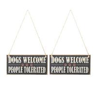 Kuuleyn 2PCS Wooden Hanging Board Sign,Wood Material Festive Decoration, DIY Project Home Decor Unique Design Wall Mounted Plaque Vintage Style for Living Room Bedroom Door Window