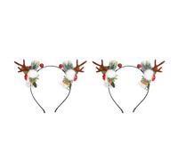 Kuuleyn 2PCS Xmas Reindee Hair Hoop,Reindeer Antler Headband,Christmas Headband Fairy Style Lightweight Comfortable Reindeer Hair Hoop for Party Cosplay