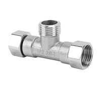 Kuuleyn 3 Way Tee Pipe Fitting, G1/2 Stainless Steel Hose Connector, Steel Leakproof High Pressure Pipeline Adapter with Clear Thread for Water Air Gas Pipeline Hardware (Middle Male Thread)