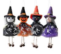 Kuuleyn 4 Piece Halloween Ghost Bell Pendant,Halloween Decoration Pumpkin, Ghost, Witch, Bell Pendant for a Day of the Dead Party,for Festive Atmosphere
