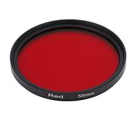 Kuuleyn 52mm Threaded Camera Lens Filter, Full Red Color Filter Optical Glass, Optical Glass Threaded Camera Filter with Coating for Sunset Autumn Nature Photography (55mm)