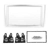 Kuuleyn 7 Inch 2Din Car DVD Radio Fascia Frame, GPS Player Mount Dash Bezel Car Stereo Frame for 308 408, Silver ABS Plastic