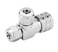 Kuuleyn Aquarium Check Valve, Glass Aquarium Supply Accessories,Aquarium System CO2 Regulator Needle Check Valve Bubble Counter Fish Tank Accessory (Double-head fine-tuning valve (takeover))