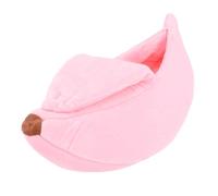 Kuuleyn Banana Shape Pet Bed,Removable Washable Semi Closed Bed,Winter Warm Pet House for Small Cat Dog Hamster Home Indoor Corner Resting Sanctuary Hook and Loop Fastener