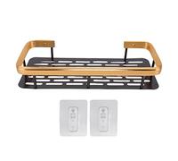 Kuuleyn Bathroom Organizer, Bathroom Accessories, Shower Caddy Single Tier Durable Aluminium Rustproof Sticker Installation Shower Shelf for Bathroom Bedroom Kitchen(black gold)