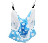Kuuleyn Blue Flannel Hamster Three Layers Warm Hammock, Chipmunks Warm Bed,Guinea Pig Rat Hammock,Hanging Bed House for Small Pets Sugar Glider Chinchilla