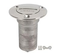 Kuuleyn Boat Gas Cap, Gas Cap for Boat, Deck Filler 316 Stainless Steel Right Angle 1.5 Inch Boat Filler Hardware with Key for Yacht Ship (WASTE)