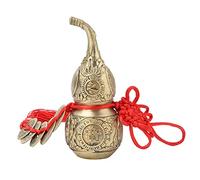 Kuuleyn Brass Cucurbit Ornament, Brass Gourd, Pure Brass Wu Lou Cucurbit Gourd Home Decoration Symbol of Luck and Treasure