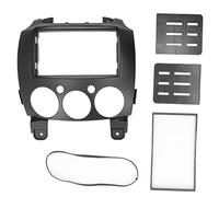 Kuuleyn Car Radio Stereo Fascia Audio Panel Frame, Black ABS Dash Mount Trim Replacement for 2 Jinxiang DE Third Generation 2007 to 2014, with Brackets Frame for Radio DVD GPS Inst