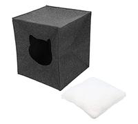 Kuuleyn Cat House,Soft Square Pet Bed,Detachable and Washable,Mini Medium Sized Cat Bed Suitable for Puppies, Rabbits, Guinea Pigs (Black)